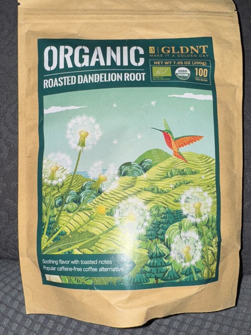 GLDNT Organic Roasted Dandelion Root Tea New Sealed Exp 4/27